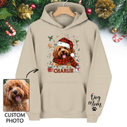 Personalized Dog Mom Hoodie – Custom Pet Photo Christmas Hoodie, Holiday Gift for Pet Lovers