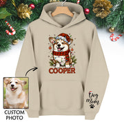 Custom Dog Mom Hoodie – Personalized Pet Photo Christmas Hoodie, Cute Gift for Dog Lovers