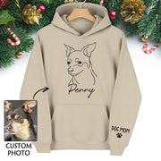 Personalized Dog Mom Hoodie – Custom Dog Line Art Hoodie with Pet Name, Unique Gift for Dog Lovers