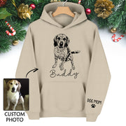 Personalized Dog Mom Hoodie, Custom Dog Line Art Hoodie with Pet Name, Unique Gift for Dog Lovers