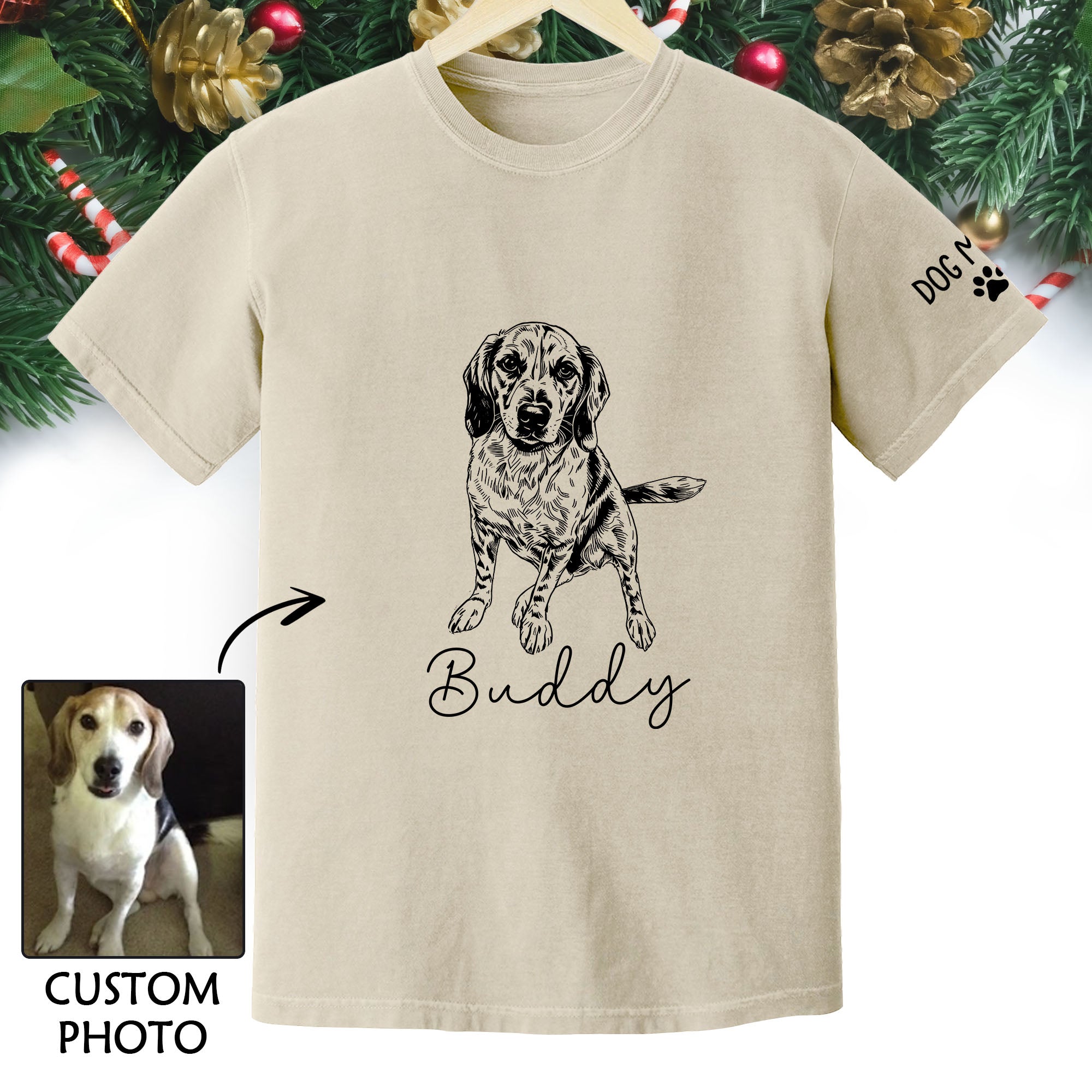 Personalized Dog Mom T-Shirt, Custom Dog Line Art Tee with Pet Name, Unique Gift for Dog Lovers
