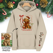 Custom Holiday Dog Mom Hoodie – Personalized Christmas Hoodie with Your Dog’s Photo