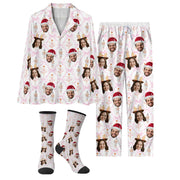 Custom Face Pajama Set – Personalized Christmas PJs, Matching Loungewear for Lovers Gift