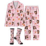 Funny Custom Face Pajamas – Personalized Holiday Matching PJs Set for Couples, Christmas