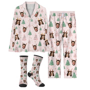 Personalized Face Pajamas – Custom Christmas Matching PJs, Funny Loungewear Gift for Him/Her