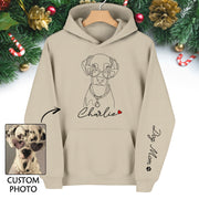Custom Line Art Dog Hoodie – Personalized Pet Drawing & Name Gift for Pet Owners