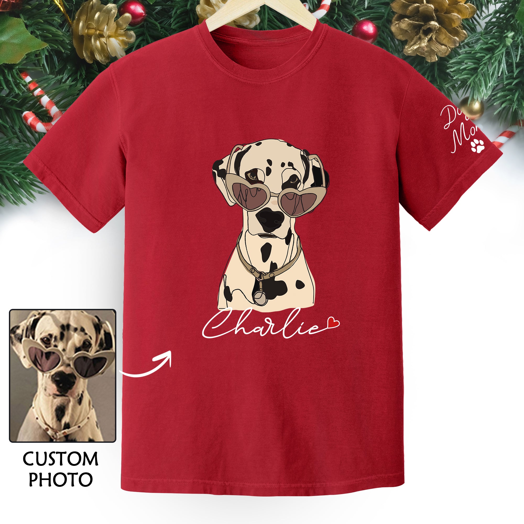 Custom Dog Mom Shirt – Personalized Pet Lover T-Shirt, Unique Christmas Gift for Pet Lovers