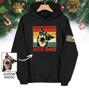 Custom Dog Dad Hoodie – Personalized Pet Photo Retro Hoodie, Gift for Dog Lovers