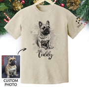 Custom Dog Mom T-Shirt – Personalized Pet Portrait Tee from Photo, Unique Gift for Dog Lovers