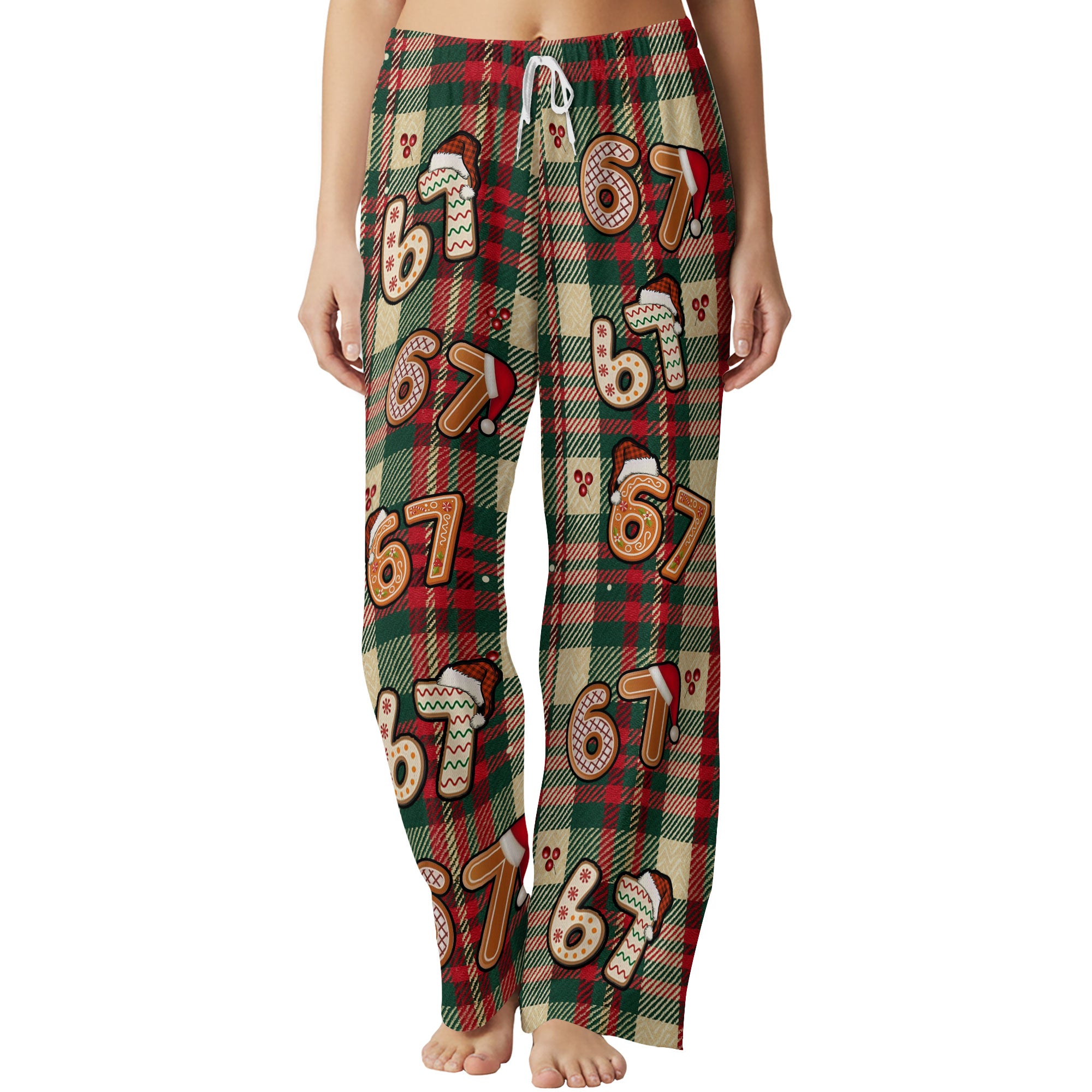 Christmas Number Print Pajamas Set – Festive 6 7 Pattern Sleepwear