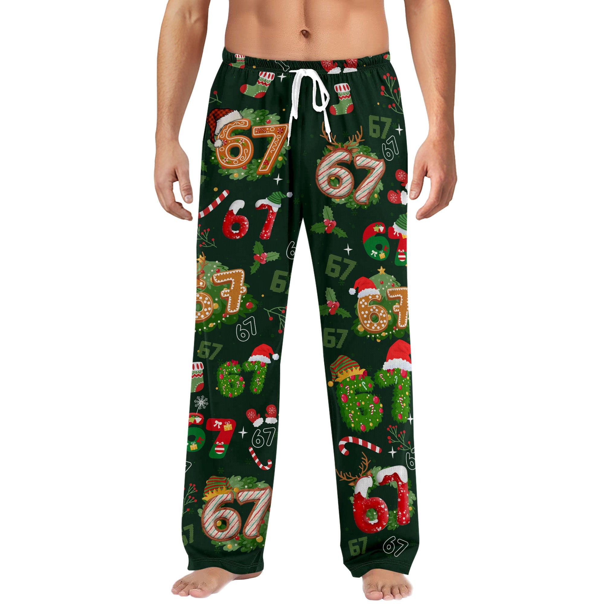 Christmas Number 67 Pajama Set – Festive Holiday Top, Pants & Socks