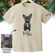 Custom Pet Portrait T-Shirt – Personalized Dog Lover Tee from Photo, Cute Gift for Dog Mom & Dog Dad