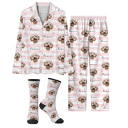 Personalized Pet Face Pajamas – Custom Family Christmas Matching PJs, Dog Mom Cozy Sleepwear