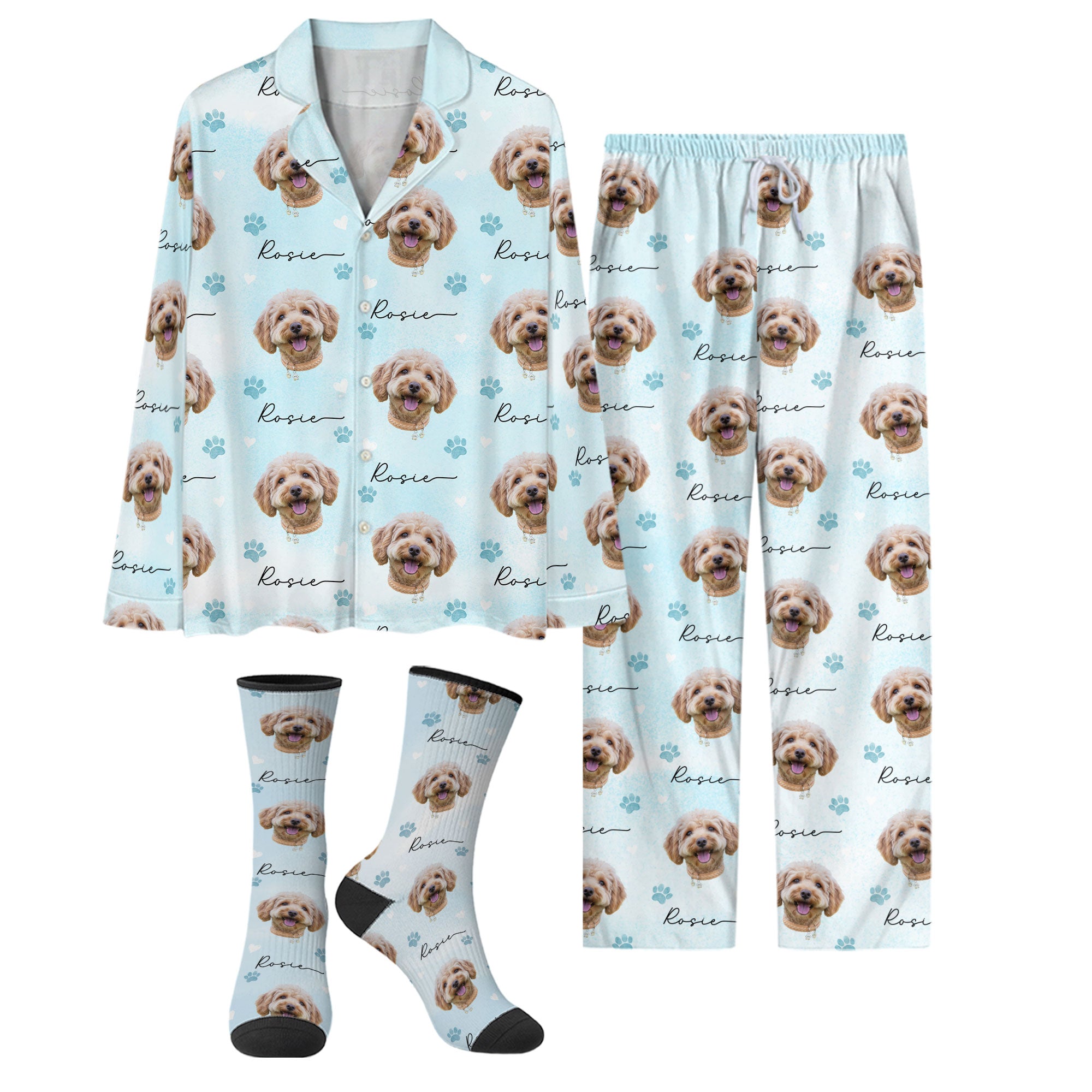 Custom Photo Pet Pajamas – Cute Christmas PJs for Pet Lovers, Personalized Holiday Gift Set