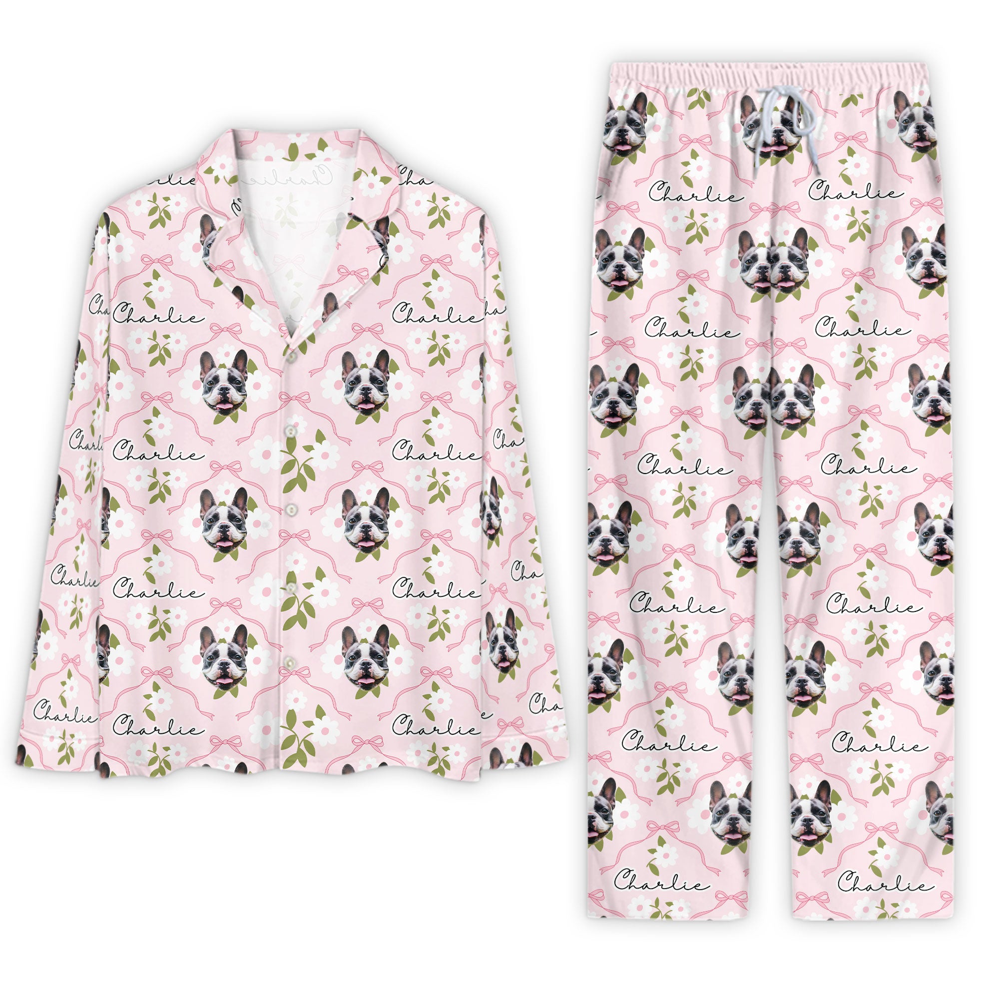 Pet Photo Custom Pajamas – Premium Christmas Matching PJs for Couples, Cozy Loungewear