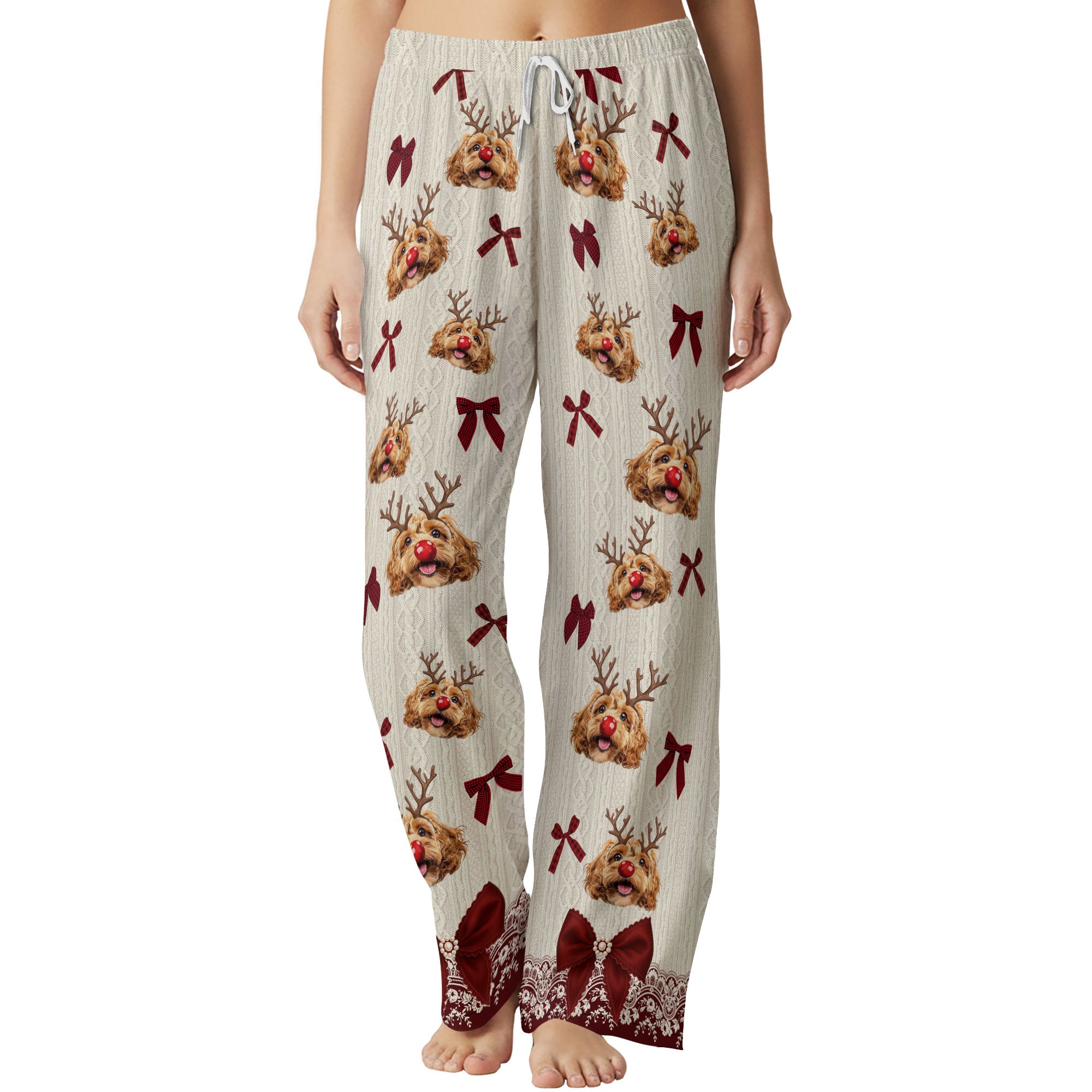 Custom Pet Photo Pajama Pants – Soft Imitation Cotton, Personalized Dog Lounge Wear Gift