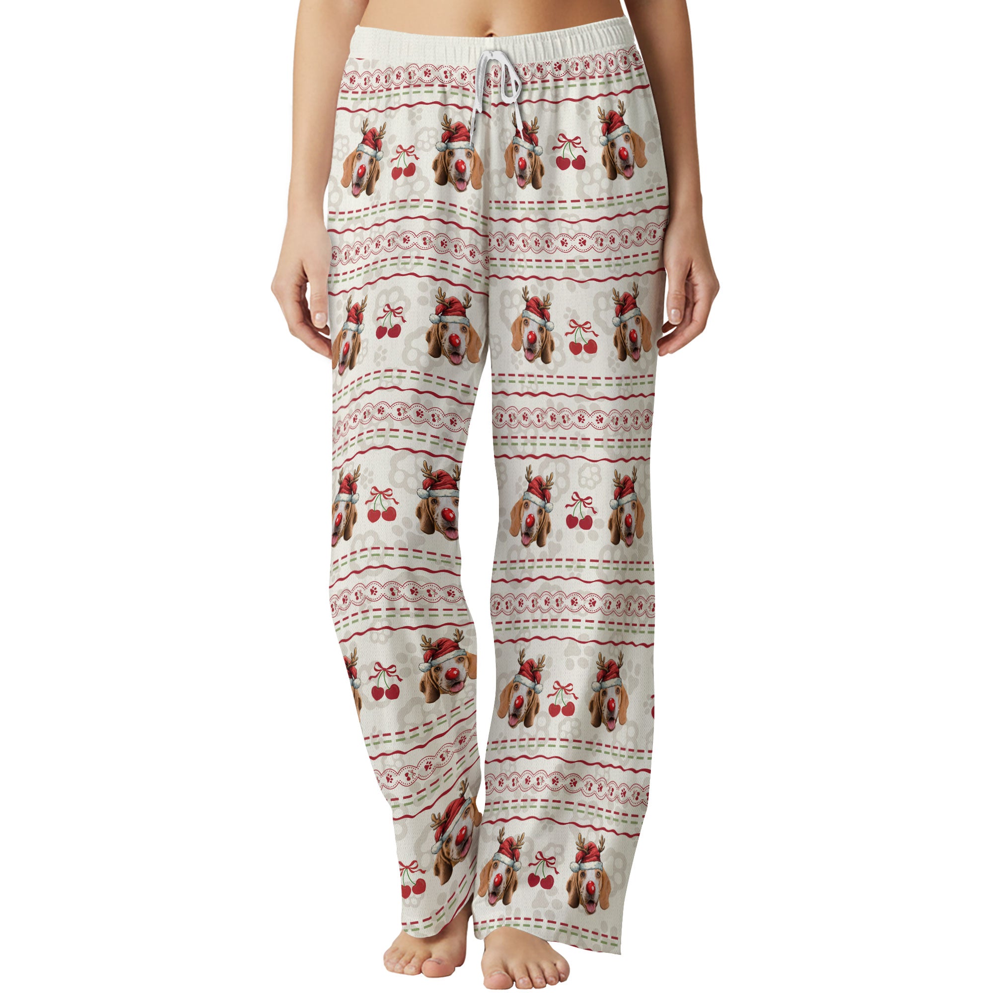 Custom Holiday Pet Pajama Pants – Personalized Dog Photo Christmas Lounge Bottoms