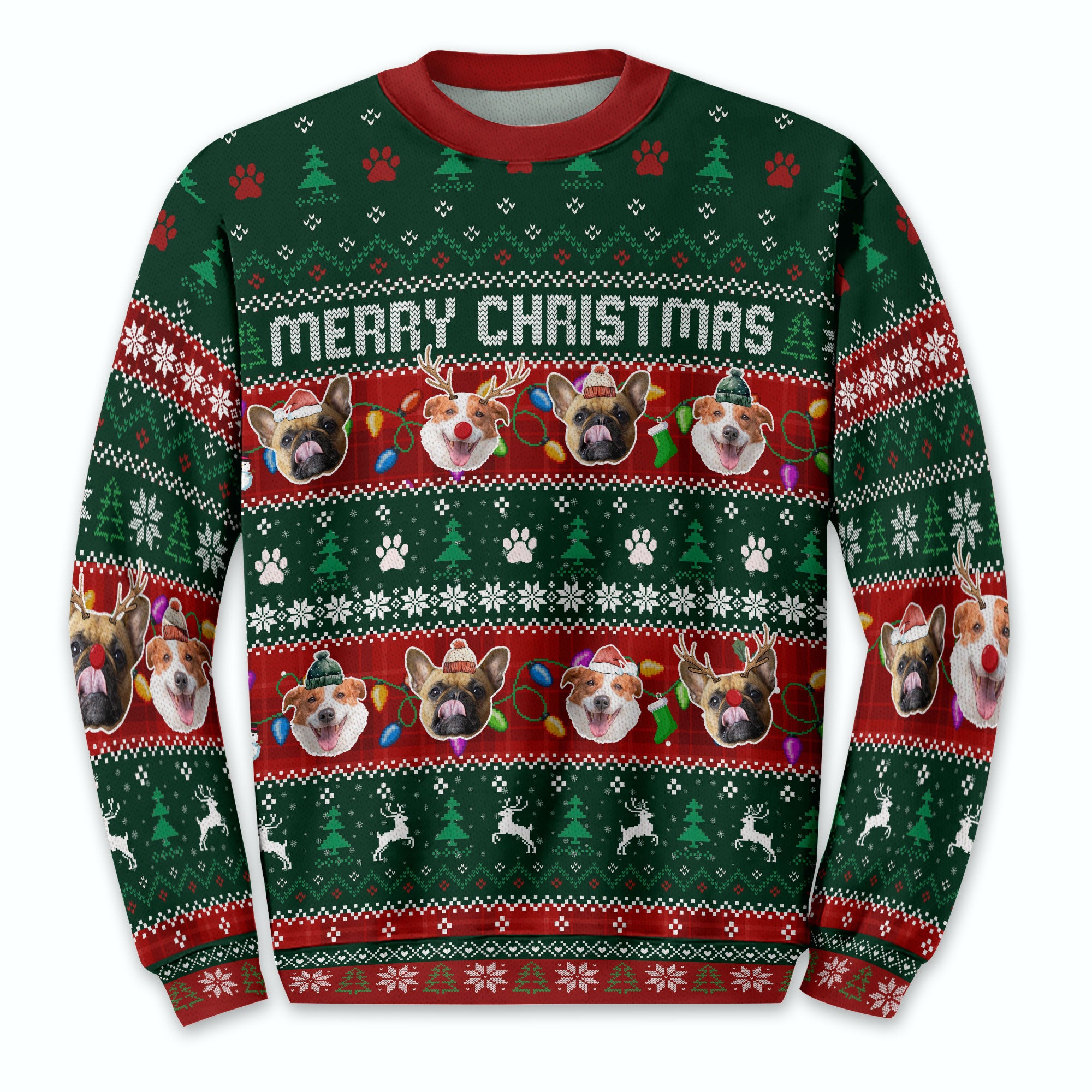 Custom Dogs Ugly Christmas Sweater – Personalized Holiday Sweatshirt Gift for Pet Lovers