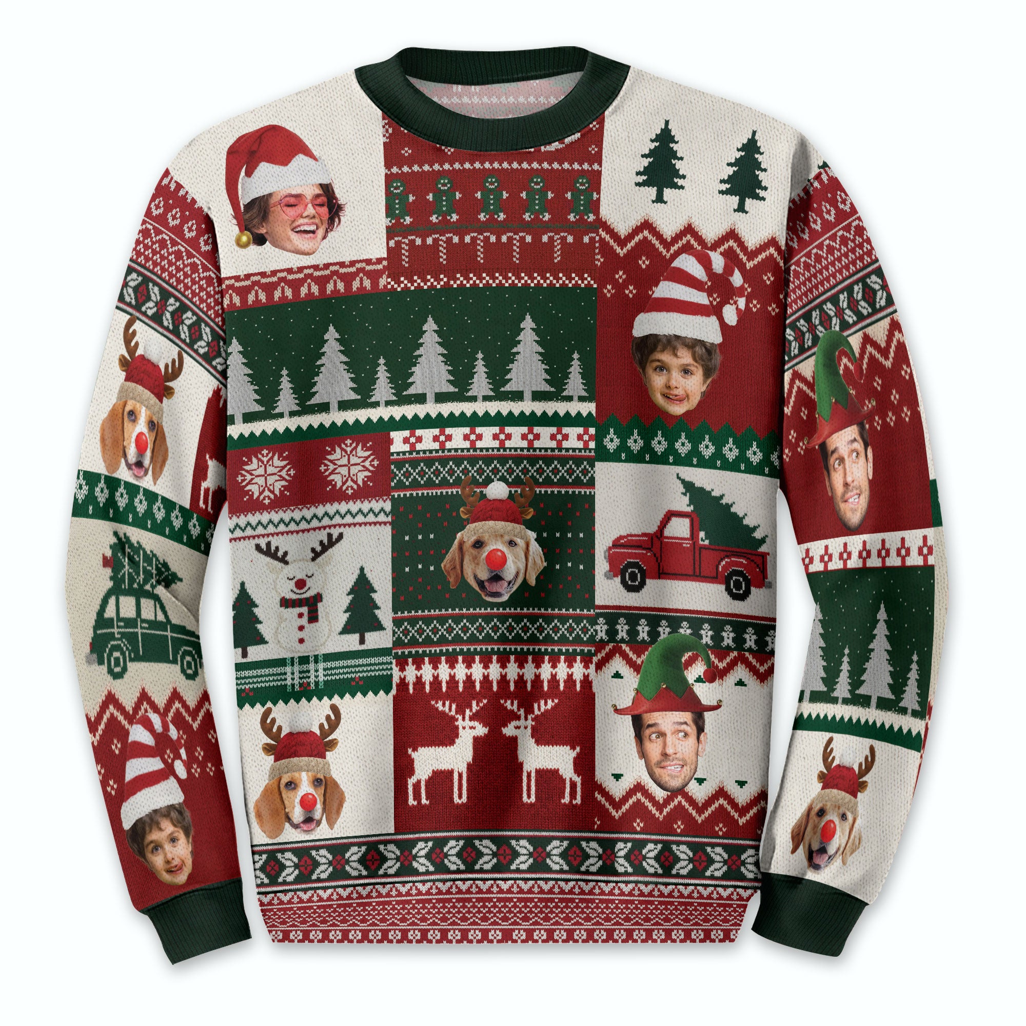 Ugly Christmas Sweater Custom Face – Personalized Holiday Sweatshirt Gift for Women Men