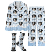 Custom Pet Portrait Pajamas – Dog Print Top, Pants & Socks