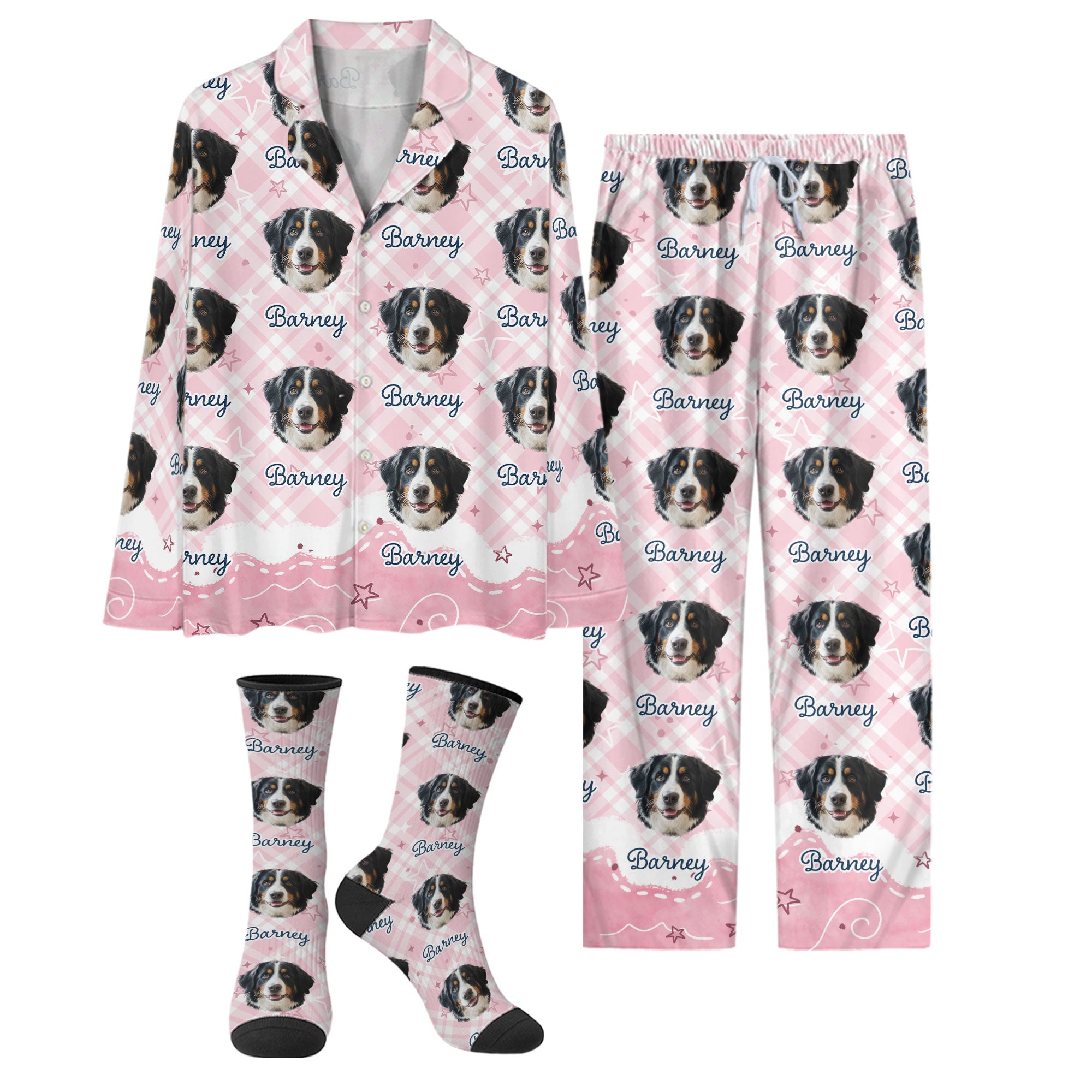 Custom Pet Face Sleepwear – Personalized Dog Print Pajamas