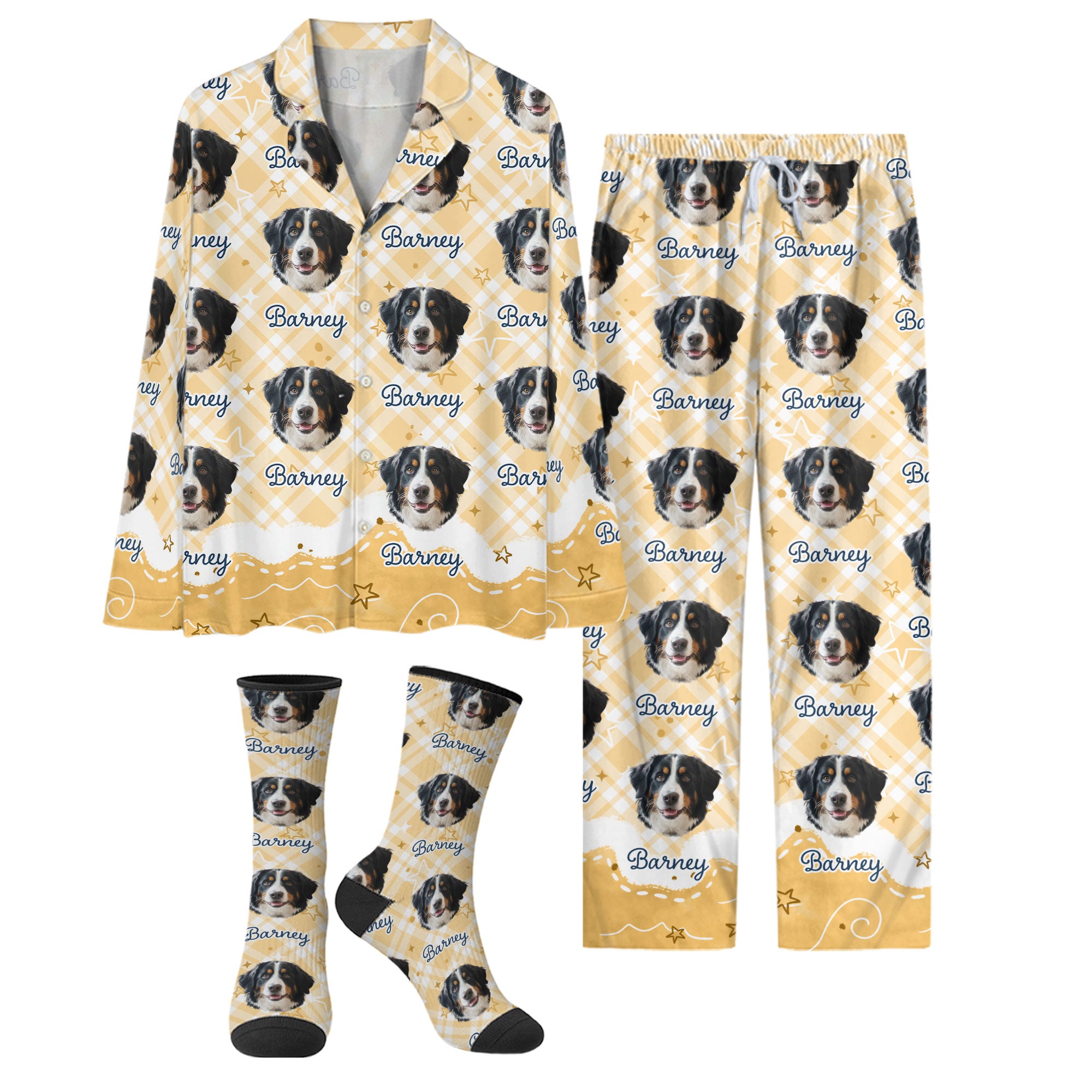 Matching Pet Pajamas – Custom Dog Face Lounge Outfit
