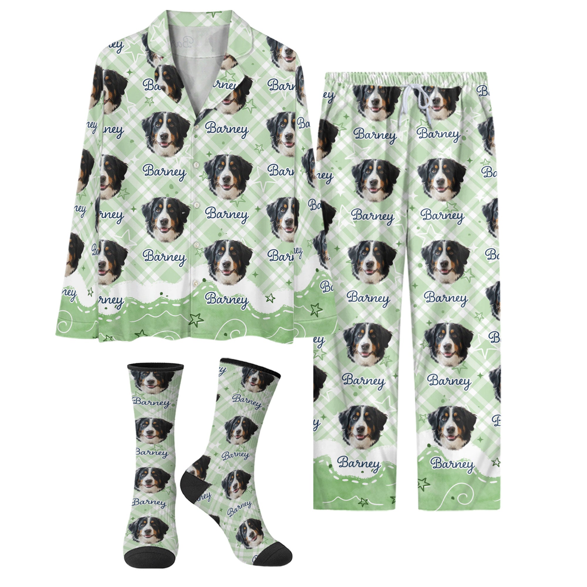 Pet Lover Custom Pajama Set – Dog Photo Printed Sleepwear