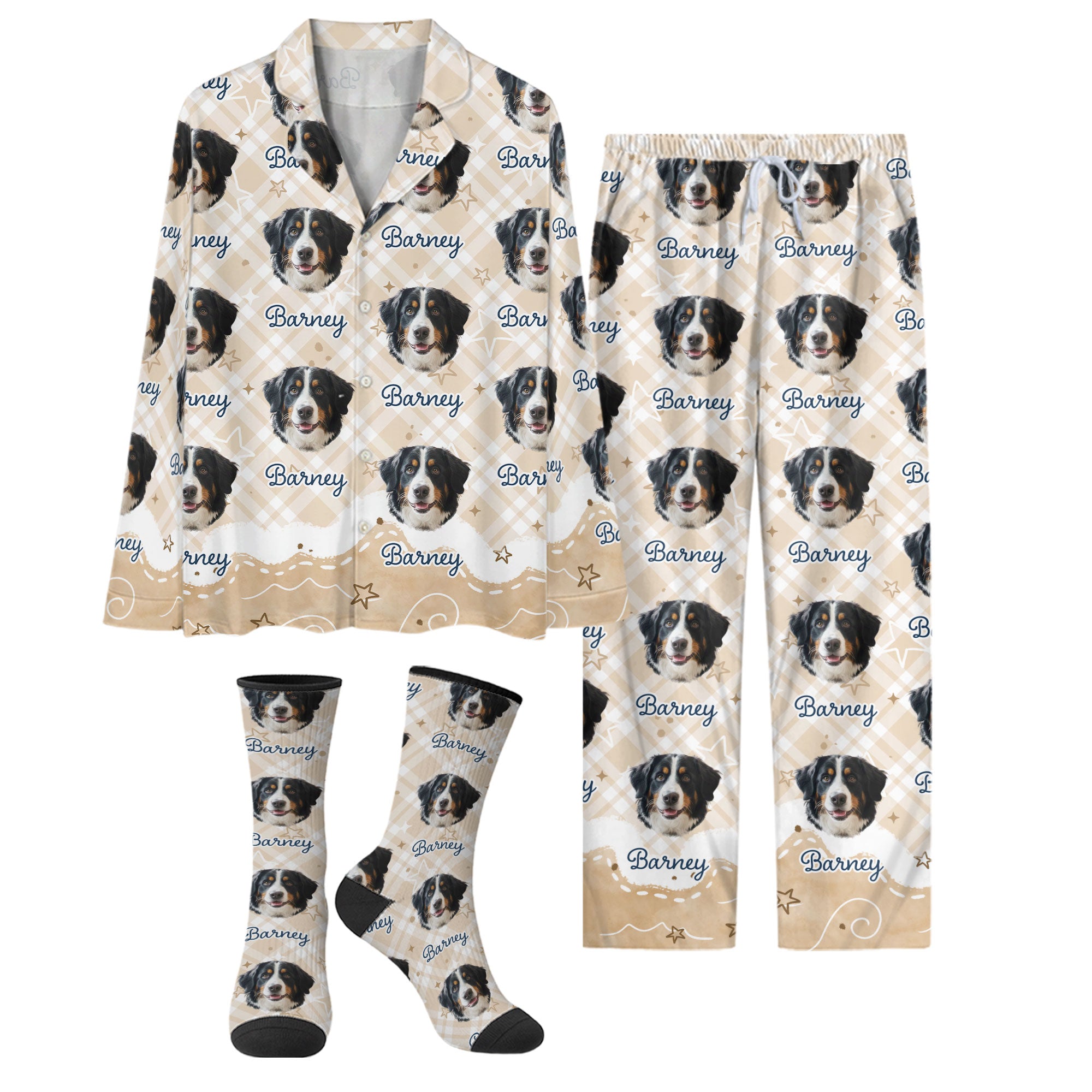 Cute Custom Pet Pajamas – Personalized Dog Face Outfit