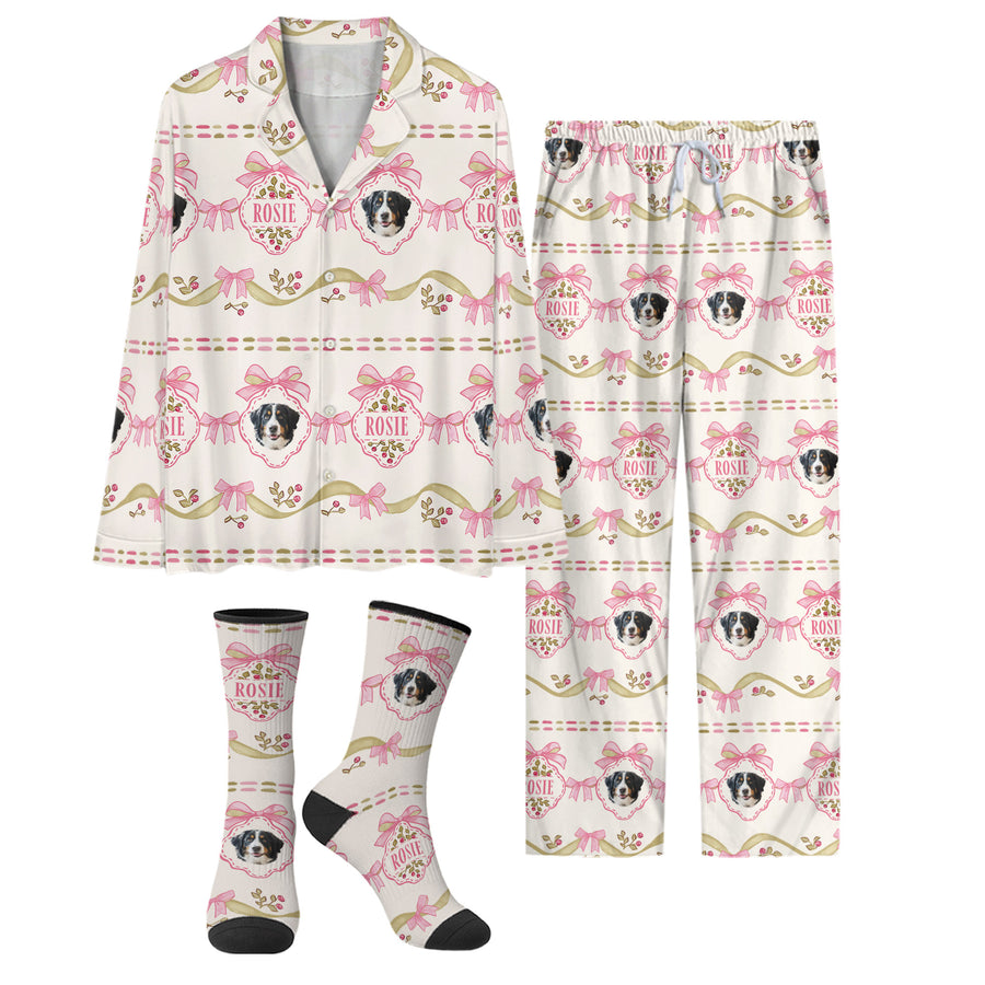 Custom Pet Name & Face Pajamas – Adorable Dog Edition