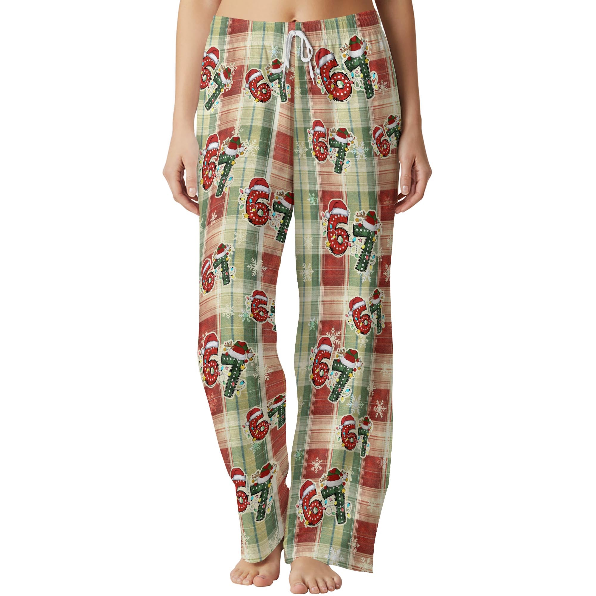 Family Matching PJs – Santa Hat Numbers 6 7 Holiday Pajama Set