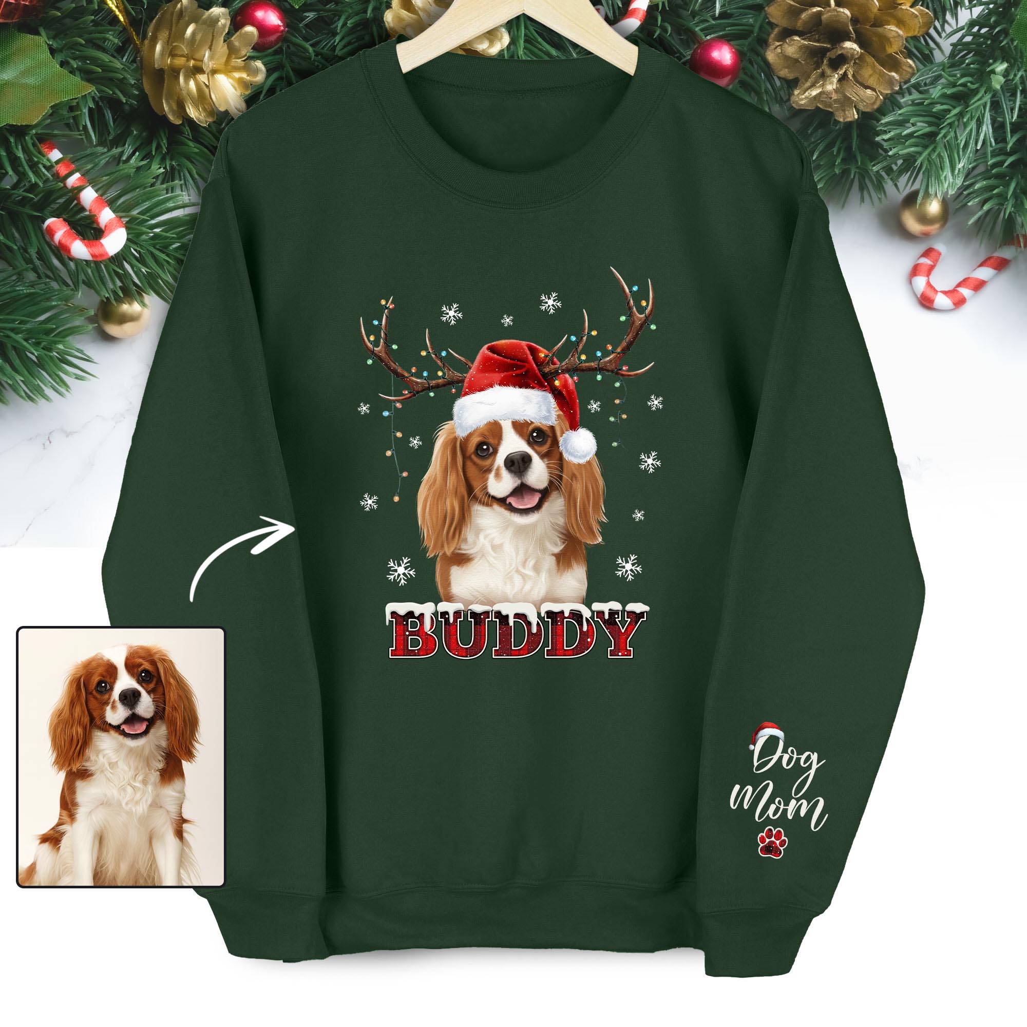 Dog Mom Custom Face Sweatshirt – Unique Personalized Pet Lover Apparel