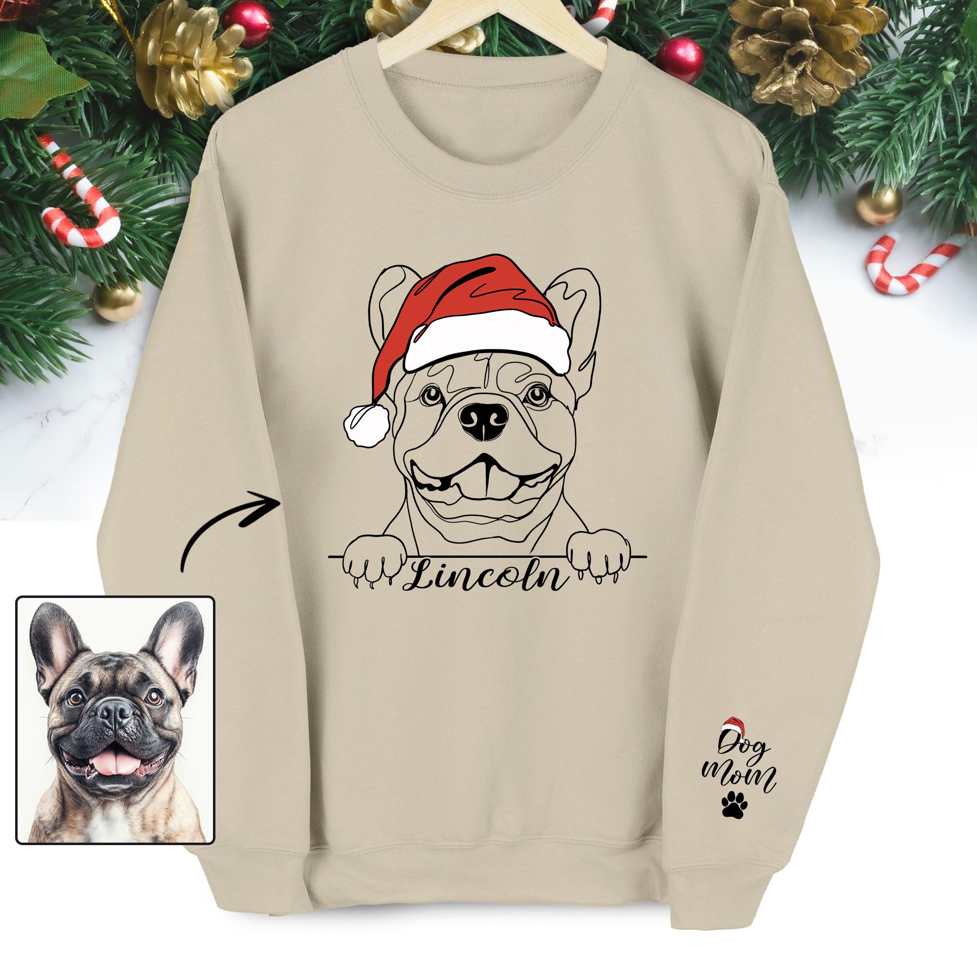 Custom Dog Face Sweatshirt for Dog Moms – Cute & Heartfelt Pet Lover Sweater