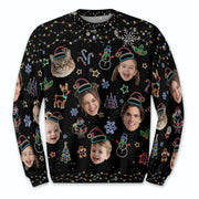 Custom Face Christmas Sweater – Personalized Ugly Xmas Sweater for Dog Mom, Holiday Gift