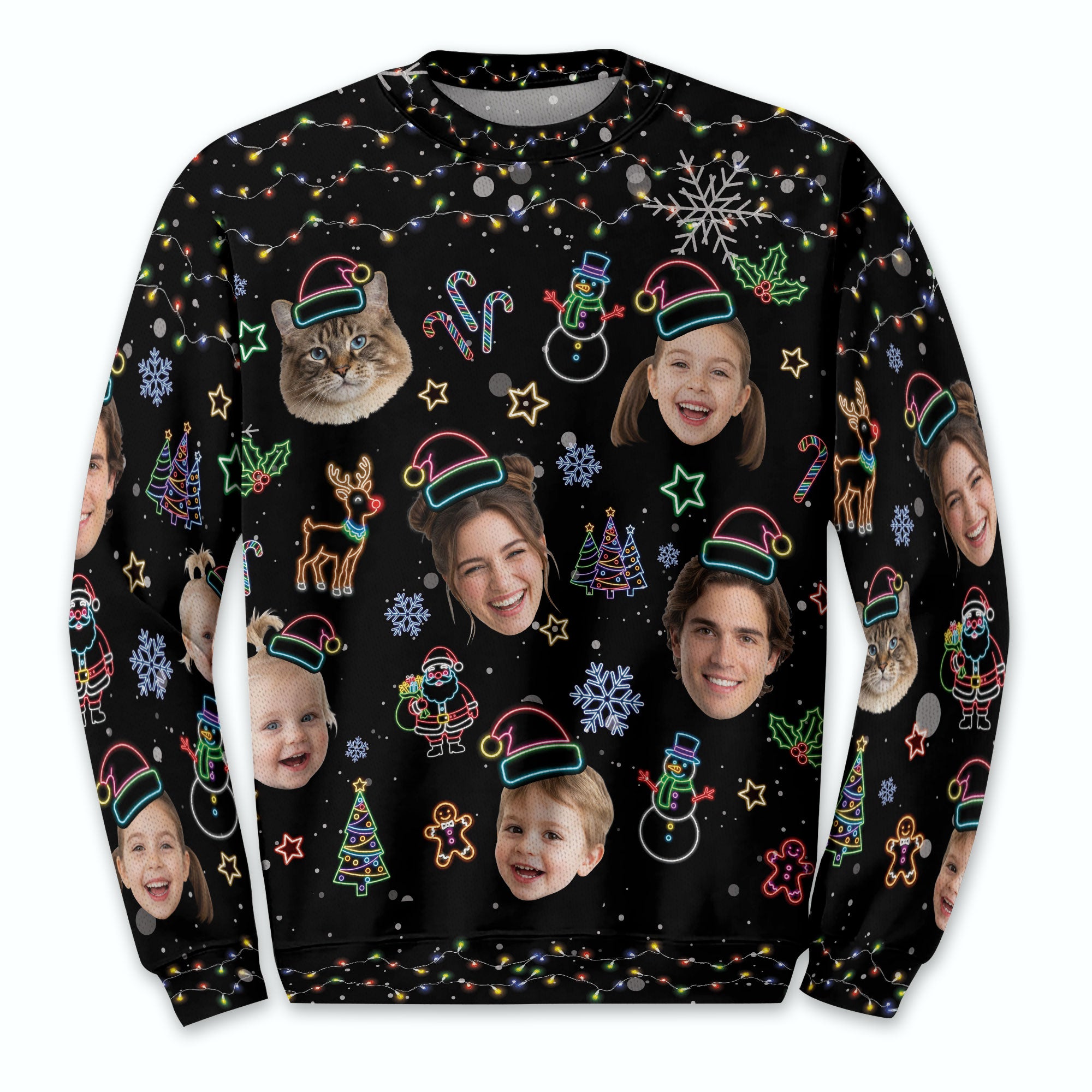 Custom Face Christmas Sweater – Personalized Ugly Xmas Sweater for Dog Mom, Holiday Gift