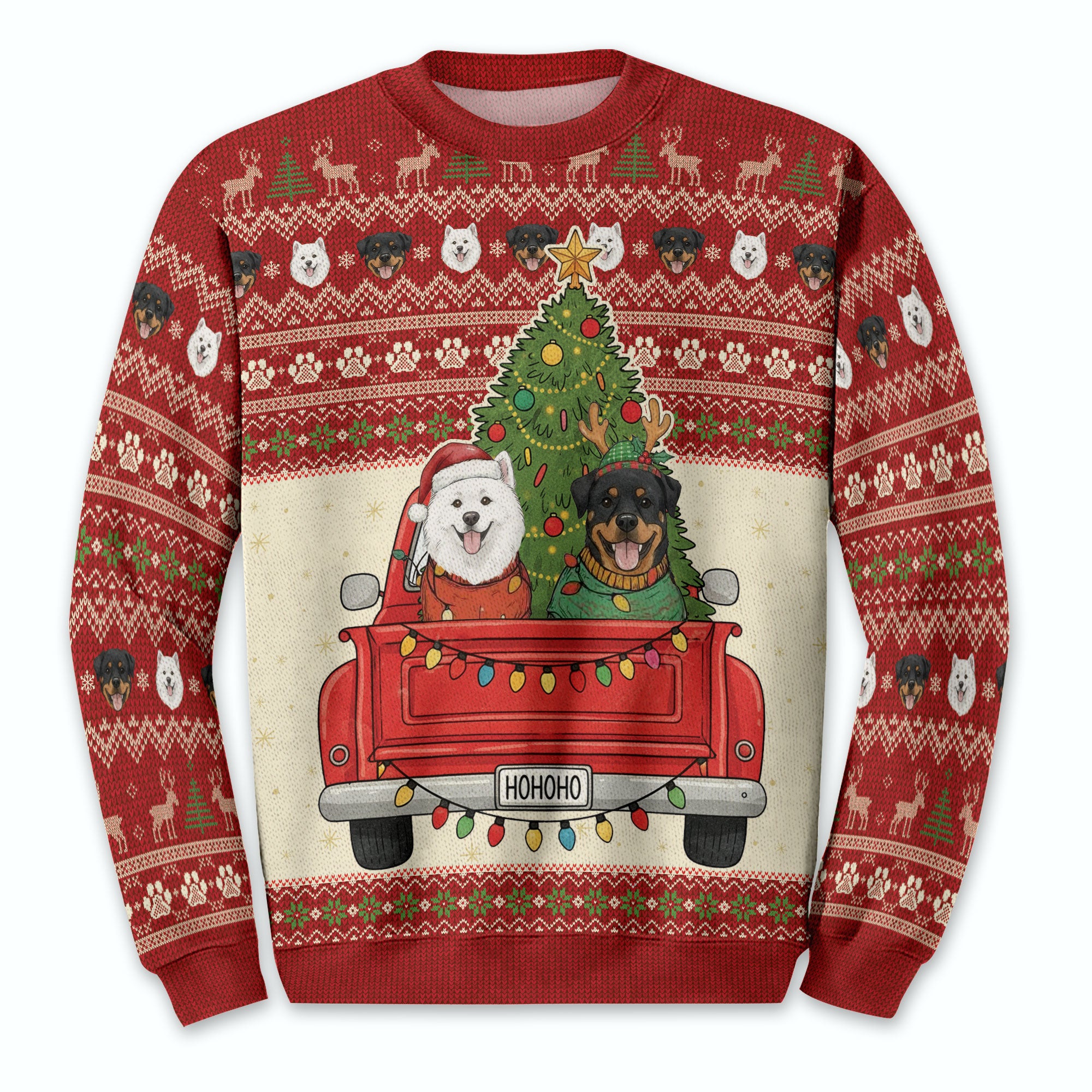 Custom Face Dog Christmas Sweater – Funny Ugly Xmas Sweater for Dog Dad, Personalized Holiday Gift