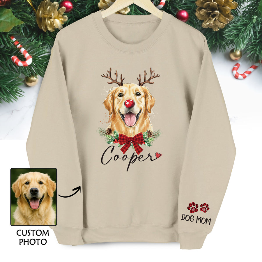 Custom Pet Face Dog Mom Sweatshirt – Personalized With Your Pup’s Photo