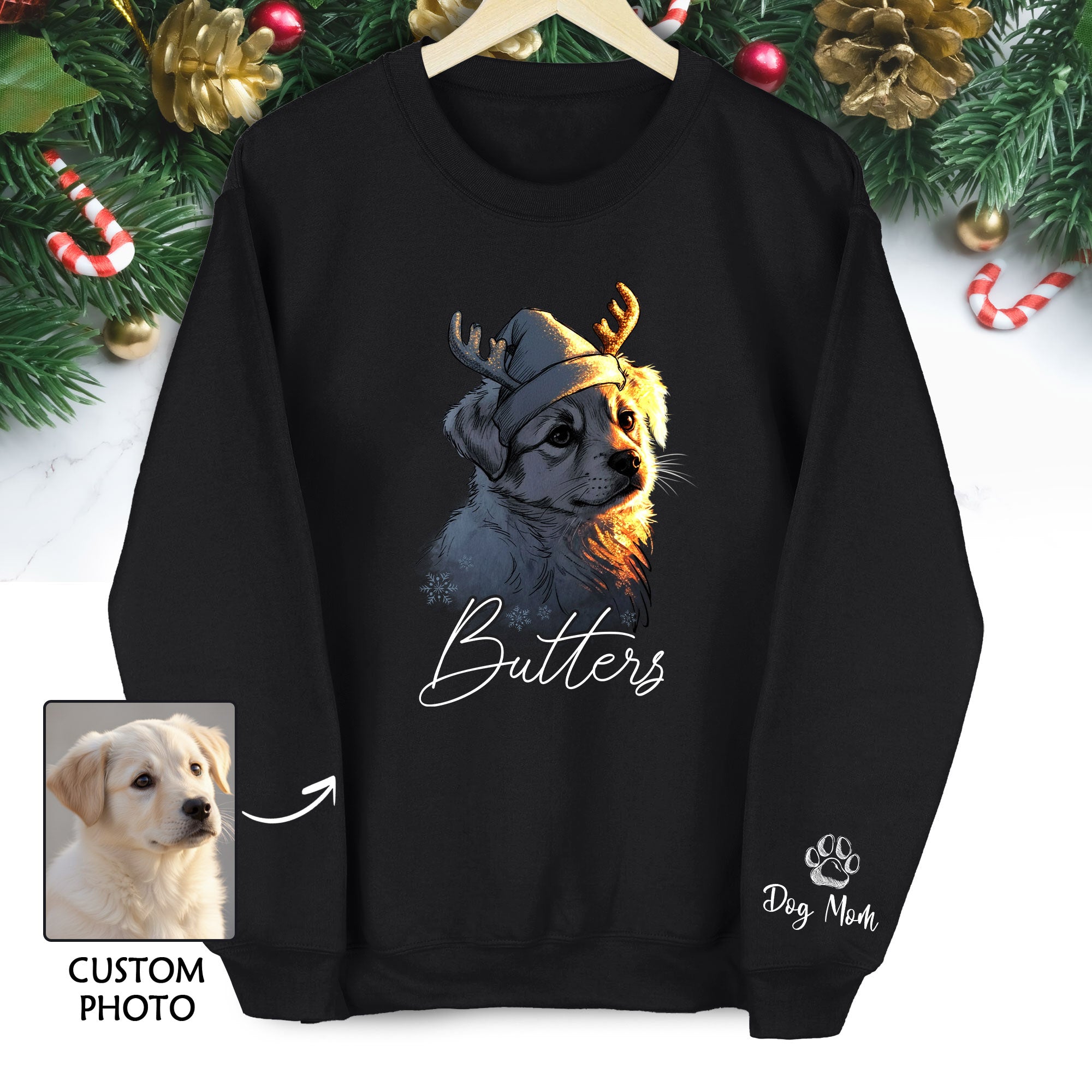 Personalized Dog Mom Sweatshirt Featuring Your Pet’s Face