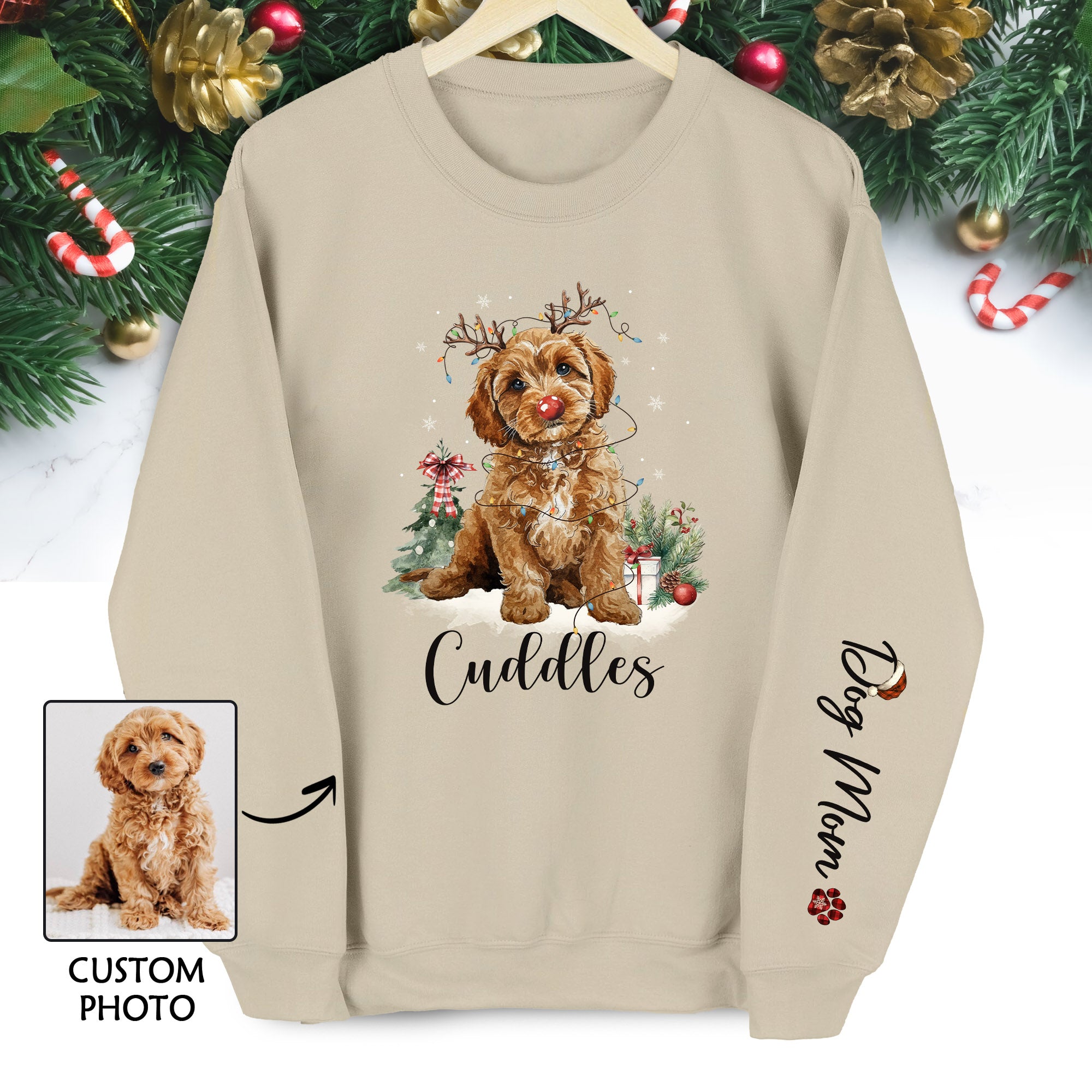 Custom Dog Face Sweatshirt for Dog Moms – Unique Gift for Pet Lovers