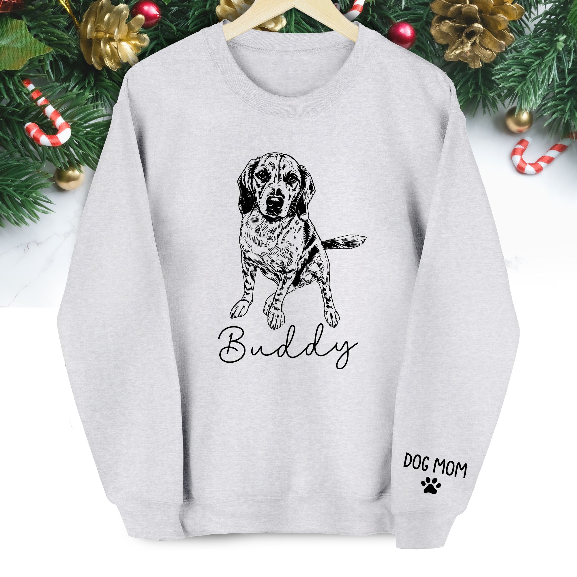 Custom Dog Mom Sweatshirt – Personalized with Your Dog’s Picture, Great Gift for Dog Lovers