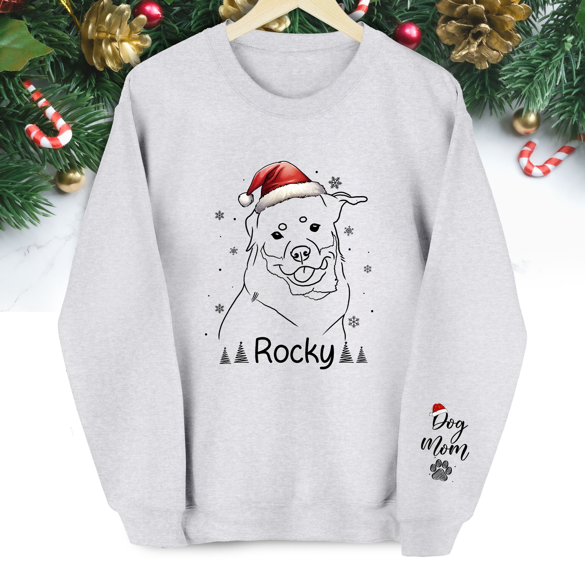 Personalized Dog Mom Sweatshirt – Custom Name and Photo Sweater, Cute Christmas Gift