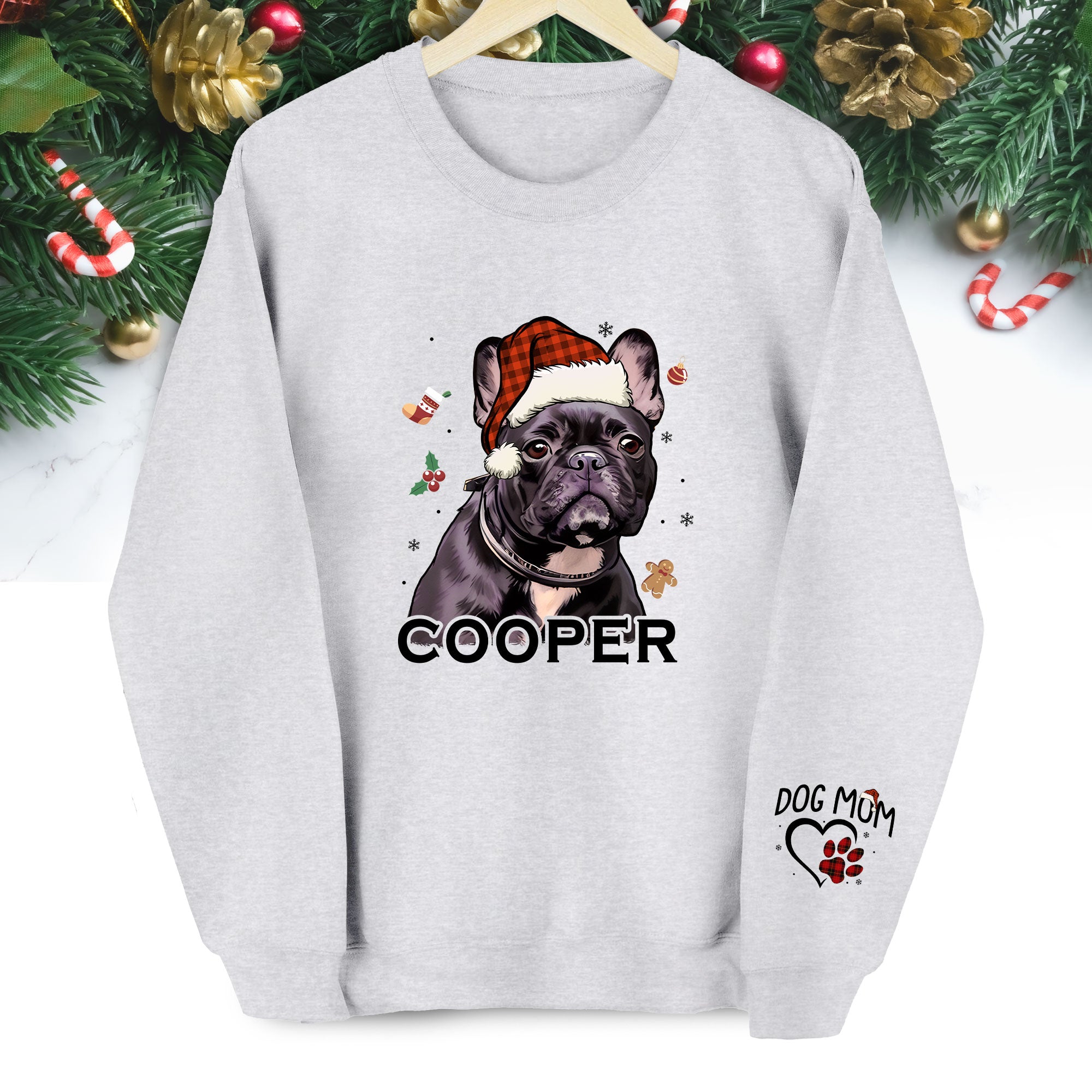 Custom Dog Christmas Sweatshirt – Personalized Pet Photo Top, Funny Gift for Pet Lovers