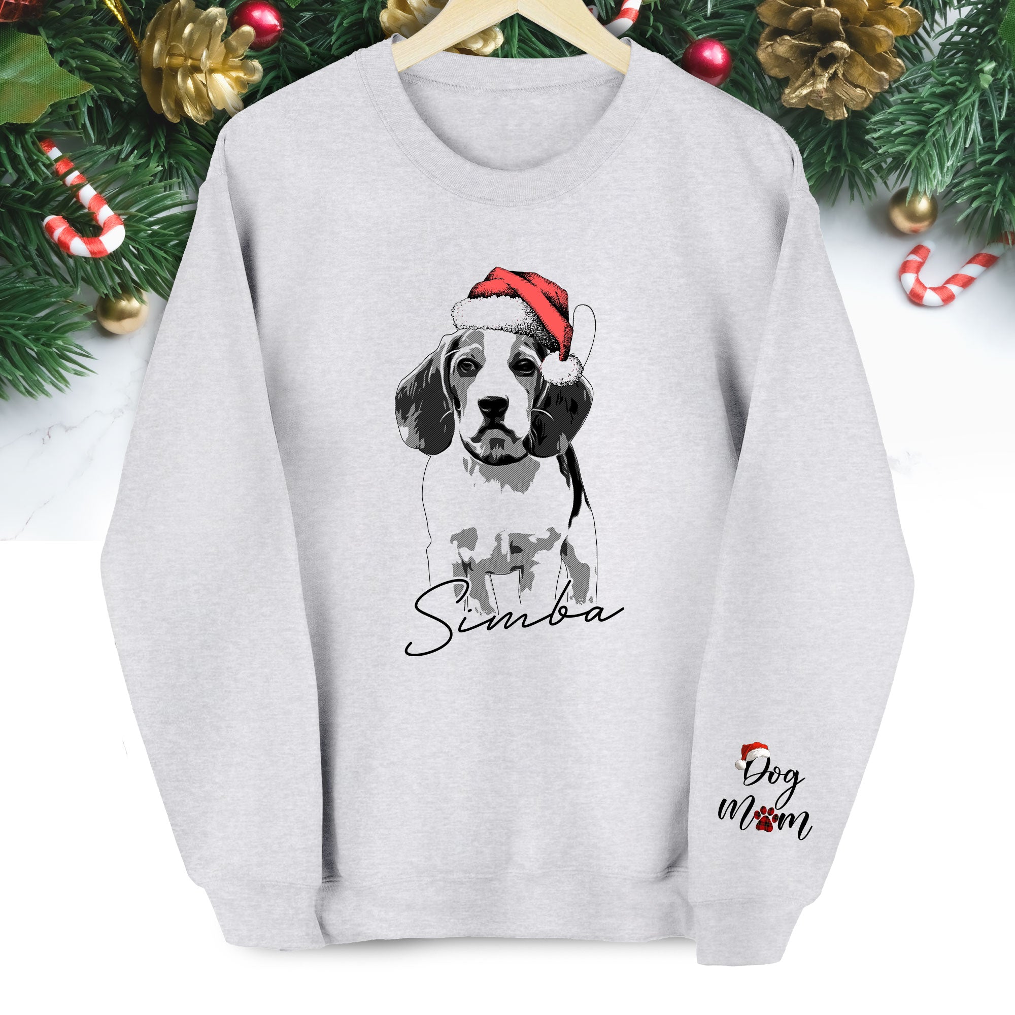 Custom Pet Christmas Sweatshirt – Personalized Dog Photo Shirt, Cozy Gift for Dog Lovers