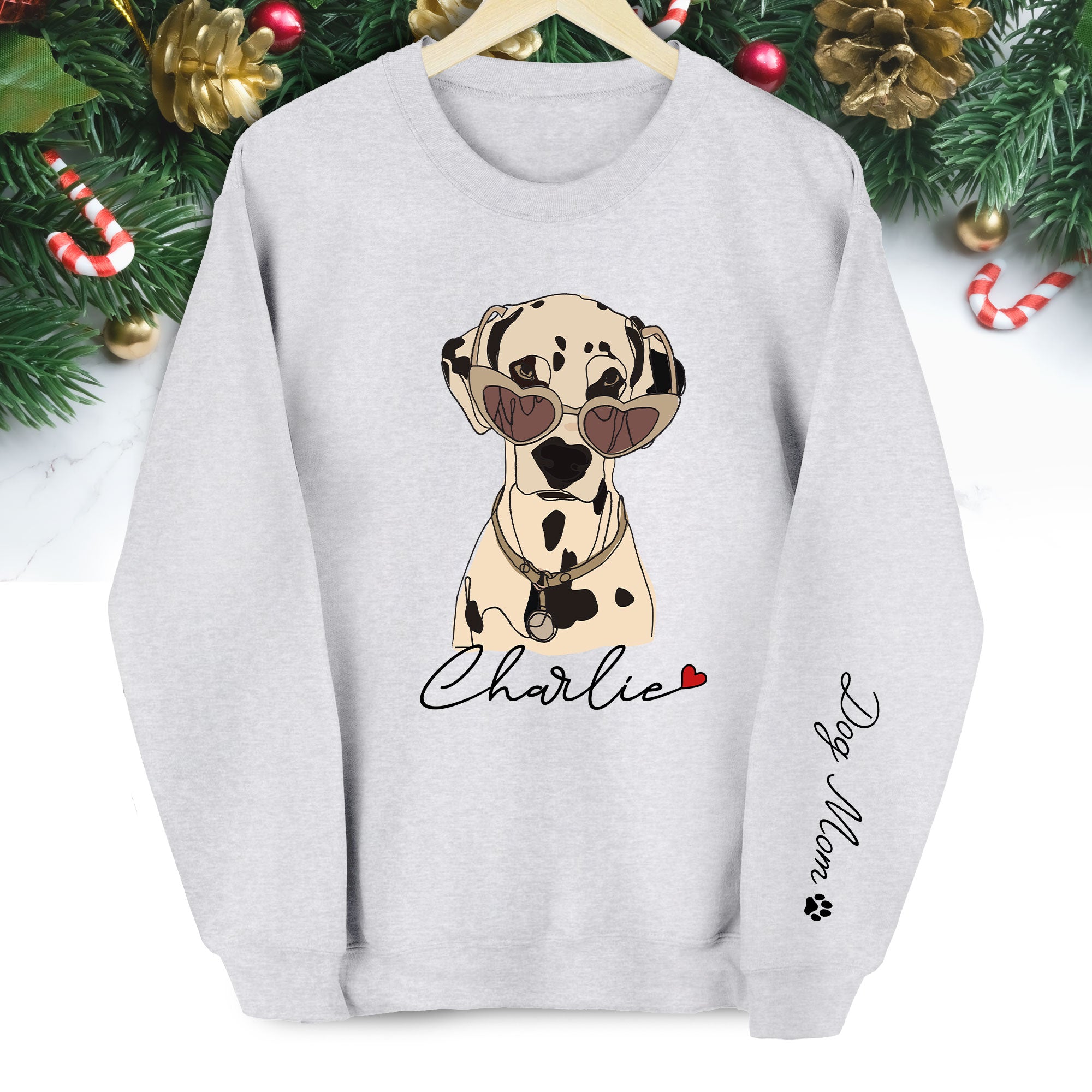 Custom Dog Sweatshirt – Personalized Pet Design with Your Dog’s Minimalist Portrait