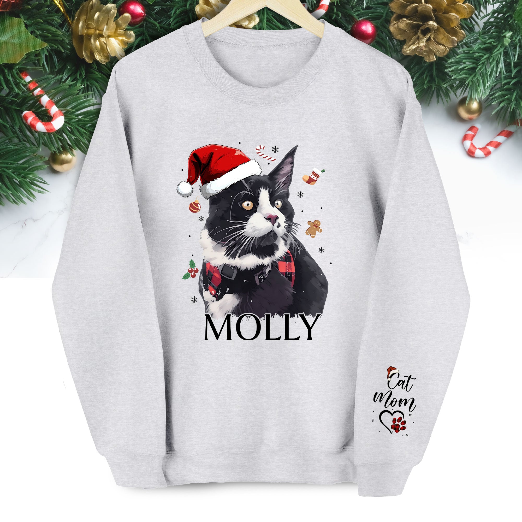 Personalized Sweatshirt for Cat Moms – Custom Cat Design with Your Pet’s Photo