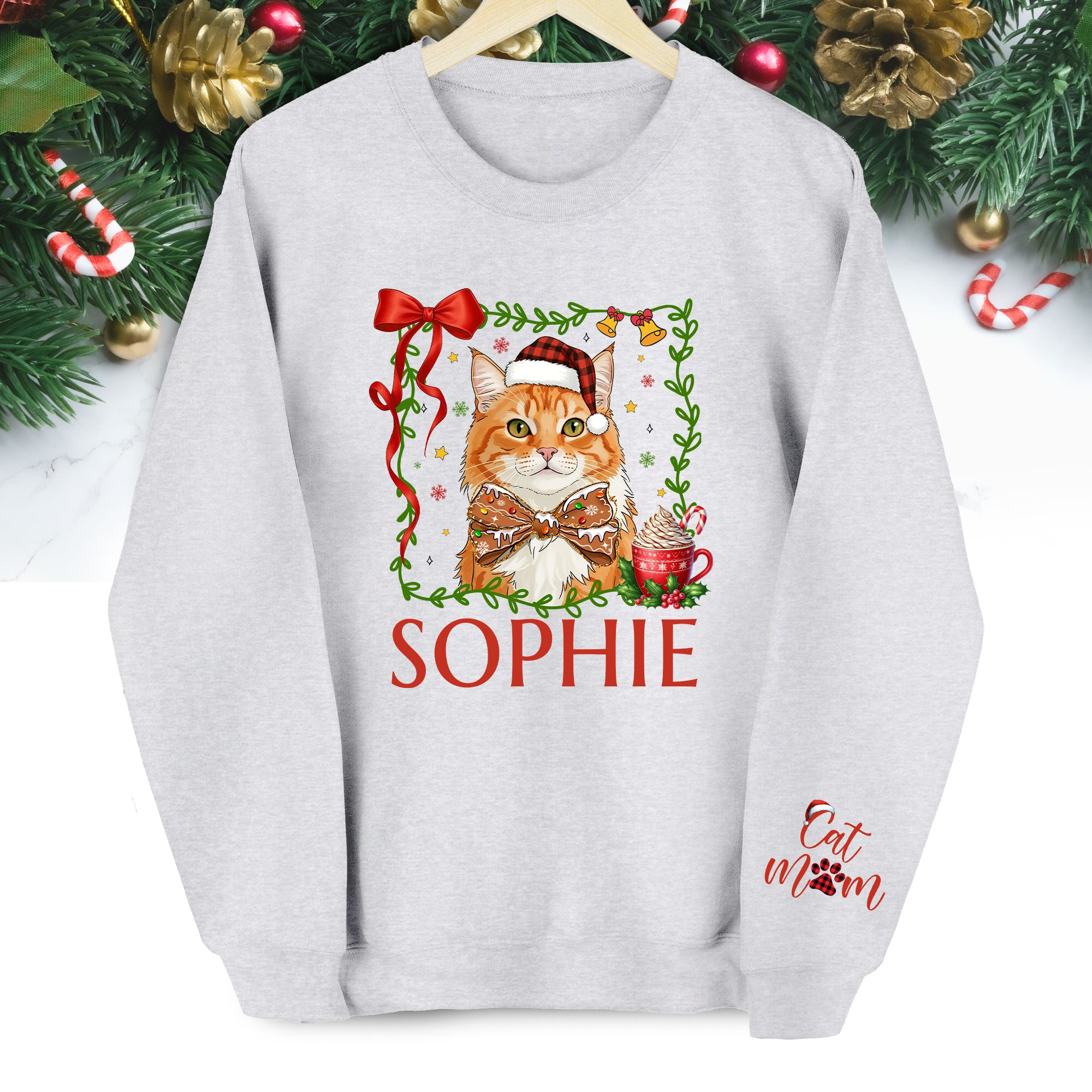 Personalized Cat Mom Sweatshirt – Holiday Sweatshirt for Women