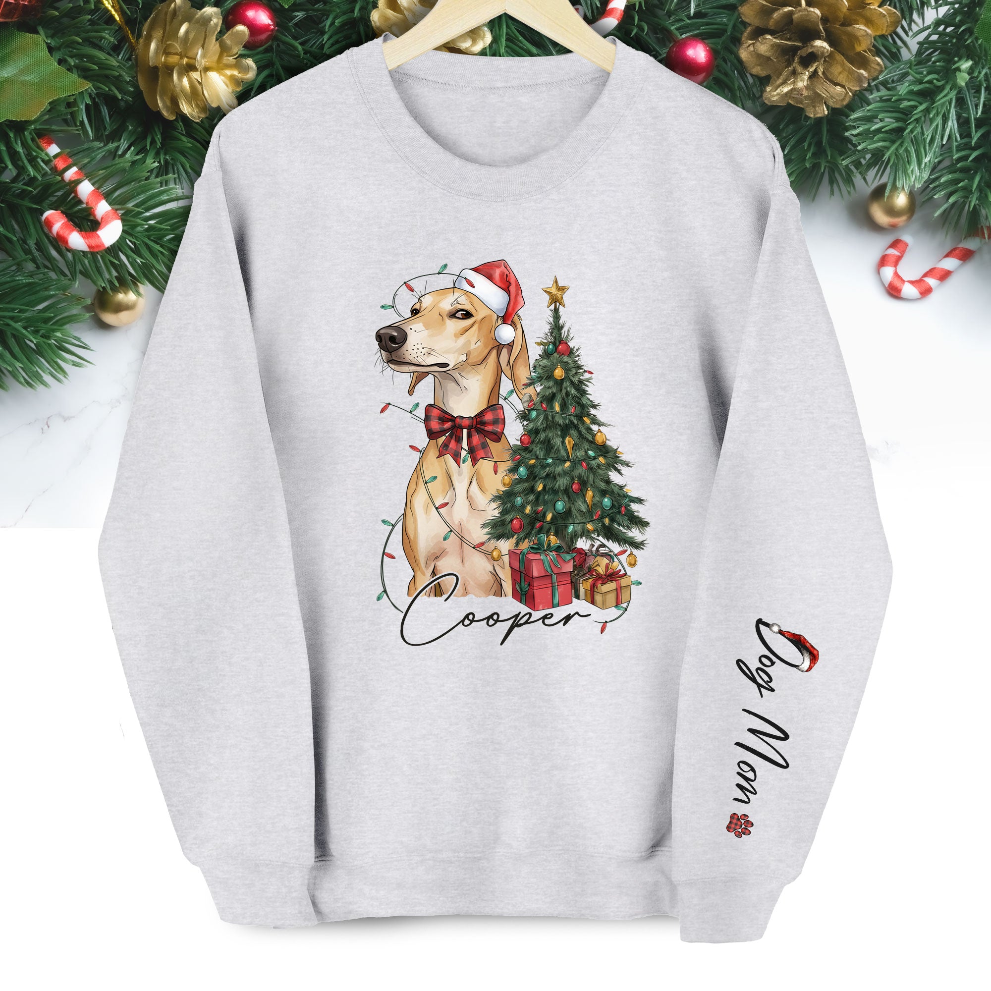 Personalized Dog Mom Sweatshirt, Christmas Sweatshirts For Women, Dog Mom Gift
