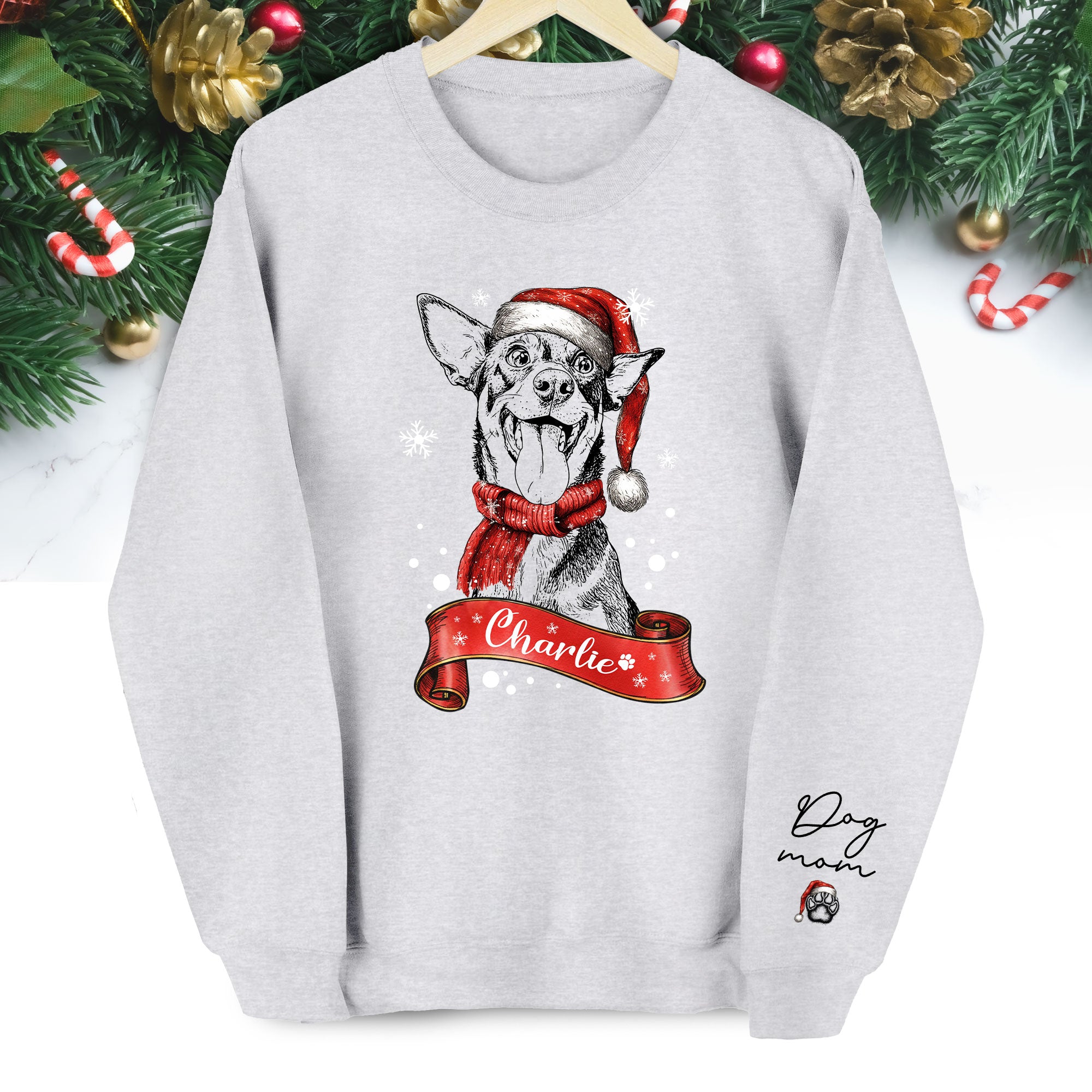 Personalized Dog Mom Sweatshirt, Dog Mom Gift, Christmas Sweatshirts For Women