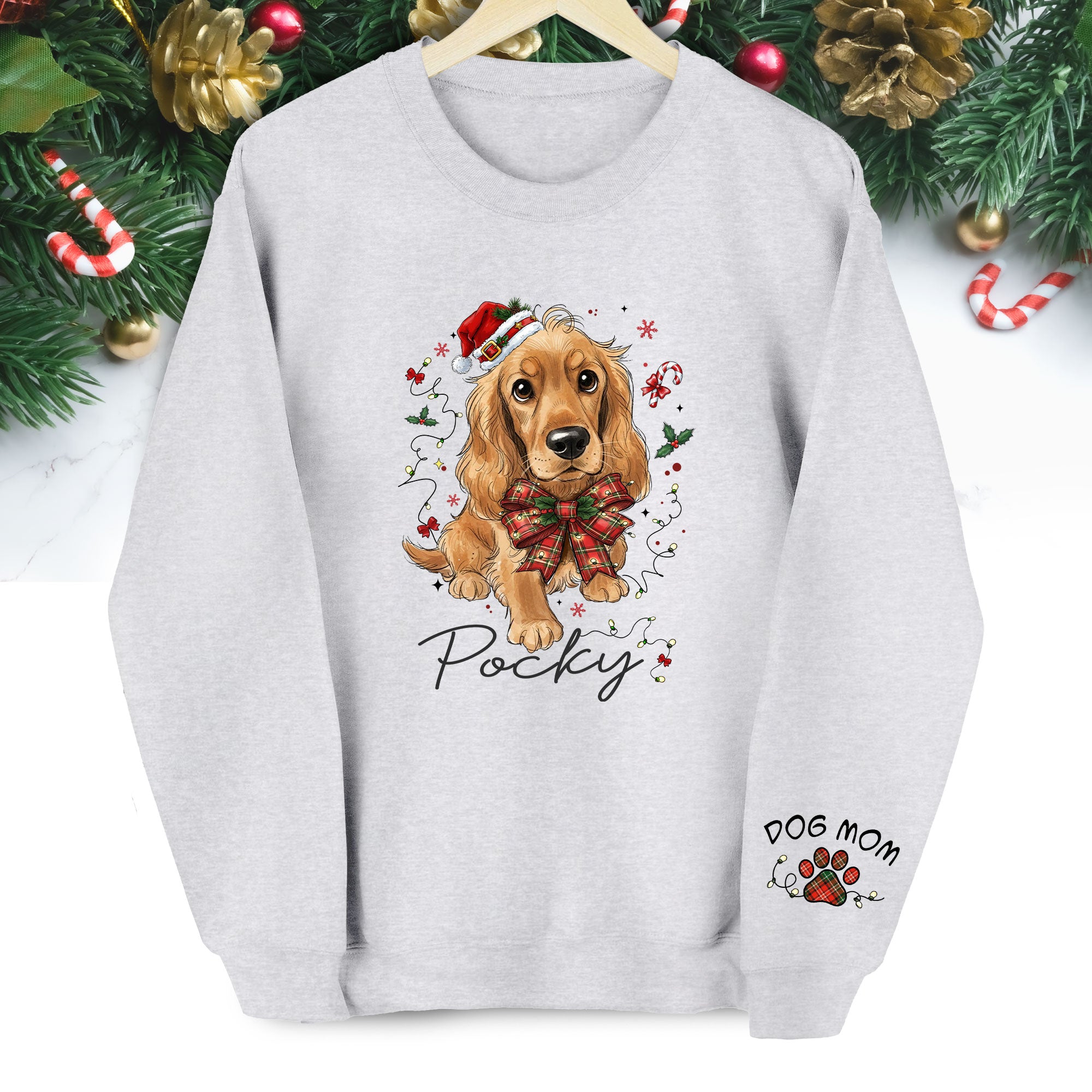 Dog Mom Christmas Sweatshirt – Custom Pet Lover Gift