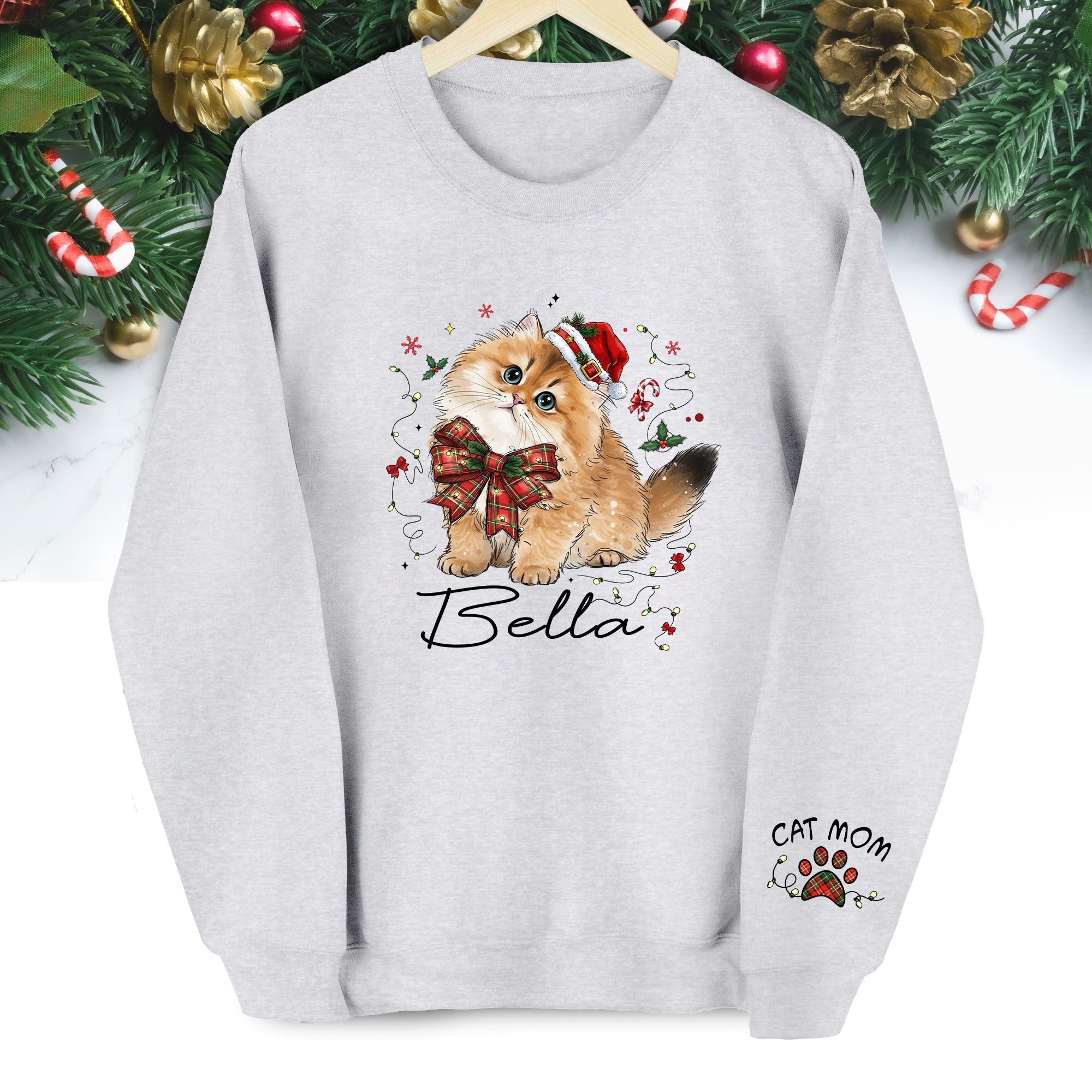 Custom Pet Lover Sweatshirt – Handmade Christmas Gift for Women & Cat Moms
