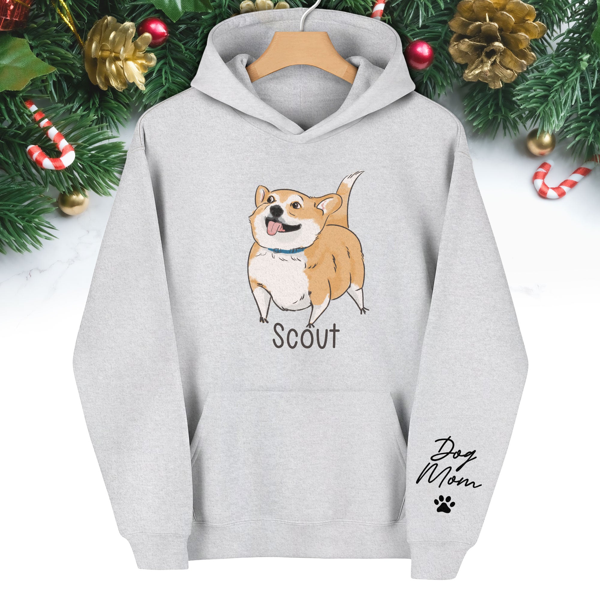 Custom Dog Mom Hoodie – Personalized Dog Hoodie with Pet Photo & Name, Cute Gift for Pet Lovers